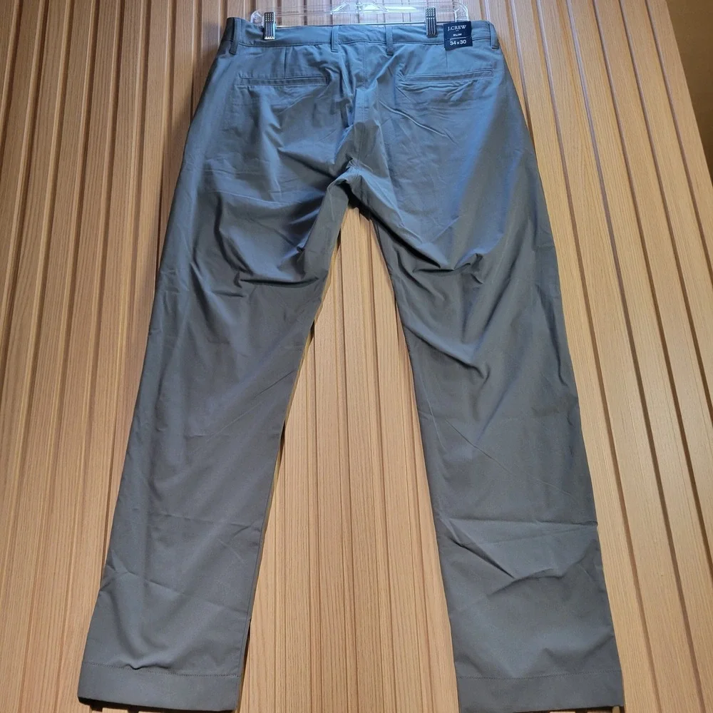 J.Crew Tech Pant Mens 34x30 Blue Grey Straight Leg Performance Trousers AA712
